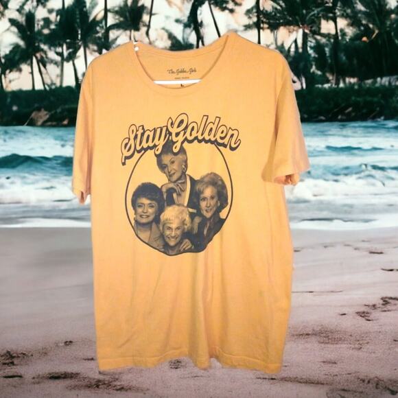 Golden Girls Stay Golden Yellow T-Shirt Crew Neck ABC Studios Unisex Size L - Picture 1 of 4